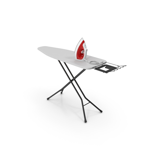 Red Electric Iron On Ironing Board PNG & PSD Images