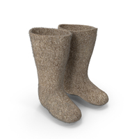 Traditional Winter Felt Boots Fur PNG & PSD Images