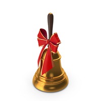 Christmas Bell with Red Bow PNG & PSD Images