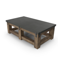 RECLAIMED WOOD ZINC STRAP COFFEE TABLE PNG & PSD Images