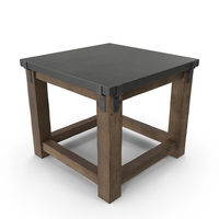RECLAIMED WOOD ZINC STRAP SIDE TABLE PNG & PSD Images