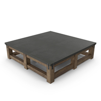 RECLAIMED WOOD & ZINC STRAP SQUARE COFFEE TABLE PNG & PSD Images