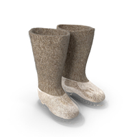 Warm Rustic Felt Boots With Transparent Galoshes Fur PNG & PSD Images