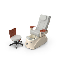 Beige Cleo LX Pedicure Spa Chairs Set PNG & PSD Images
