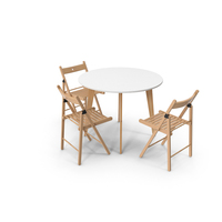 Round Kitchen Table With IKEA Terje Chairs PNG & PSD Images