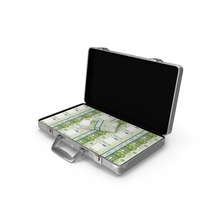 Aluminum Case Full of Euro Money PNG & PSD Images