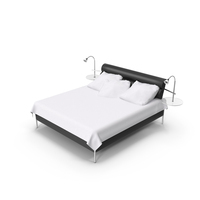 Black Leather Bed PNG & PSD Images