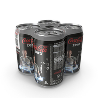 Four Coke Zero Beverage Cans PNG & PSD Images