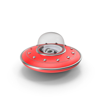 Red Cartoon UFO PNG & PSD Images