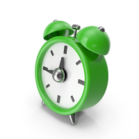 Cartoon Alarm Clock Green PNG & PSD Images