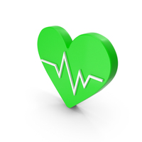 Green Heart Rate Health Symbol PNG & PSD Images