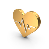 Gold And Silver Heart Rate Symbol PNG & PSD Images