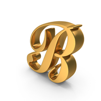 Capital B Cursive Opti Script Font Style Alphabet Gold PNG & PSD Images