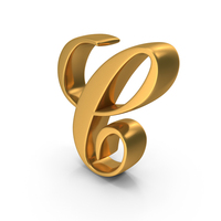 Gold Cursive Capital Letter C PNG & PSD Images
