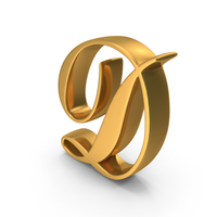 Gold Cursive Capital Letter D PNG & PSD Images