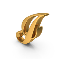 Gold Cursive Capital Letter I PNG & PSD Images
