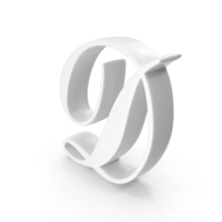 White Cursive Capital Letter D PNG & PSD Images