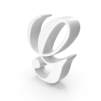 White Cursive Capital Letter G PNG & PSD Images