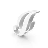 White Cursive Capital Letter I PNG & PSD Images