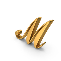 Gold Cursive Capital Letter M PNG & PSD Images