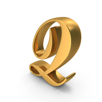 Capital Q Cursive Opti Script Font Style Alphabet Gold PNG & PSD Images