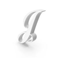White Cursive Capital Letter J PNG & PSD Images