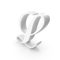 White Cursive Capital Letter L PNG & PSD Images