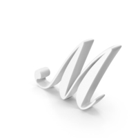 White Cursive Capital Letter M PNG & PSD Images