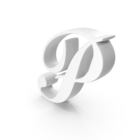 White Cursive Capital Letter P PNG & PSD Images