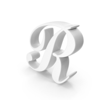White Cursive Capital Letter R PNG & PSD Images