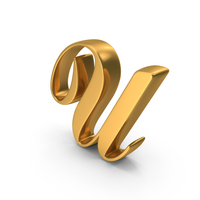 Gold Cursive Capital Letter U PNG & PSD Images