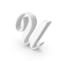 White Cursive Capital Letter U PNG & PSD Images