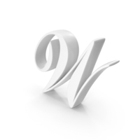 Capital W Cursive Opti Script Font Style Alphabet White PNG & PSD Images