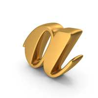 Gold Cursive Letter A PNG & PSD Images