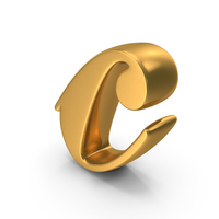 c Cursive Opti Script Font Style Alphabet Gold PNG & PSD Images