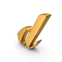 d Cursive Opti Script Font Style Alphabet Gold PNG & PSD Images