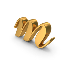Gold Cursive Letter M PNG & PSD Images