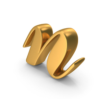 Gold Cursive Letter N PNG & PSD Images