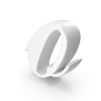 White Cursive Letter O PNG & PSD Images