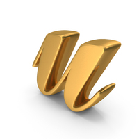u Cursive Opti Script Font Style Alphabet Gold PNG & PSD Images