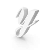 White Cursive Letter Y PNG & PSD Images