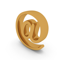Gold At The Rate Symbol PNG & PSD Images