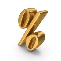 Gold Percent Symbol PNG & PSD Images
