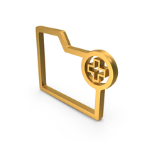 Gold Add Folder Symbol PNG & PSD Images