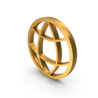 Gold Globe Web Symbol PNG & PSD Images