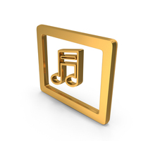 Music Icon Gold PNG & PSD Images