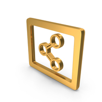 Gold Share Link Icon PNG & PSD Images