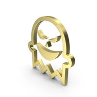 Gold Halloween Ghost Symbol PNG & PSD Images