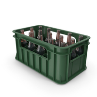 Empty Beer Bottles Inside Plastic Crate PNG & PSD Images