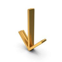 Down Arrow Web Symbol Gold PNG & PSD Images